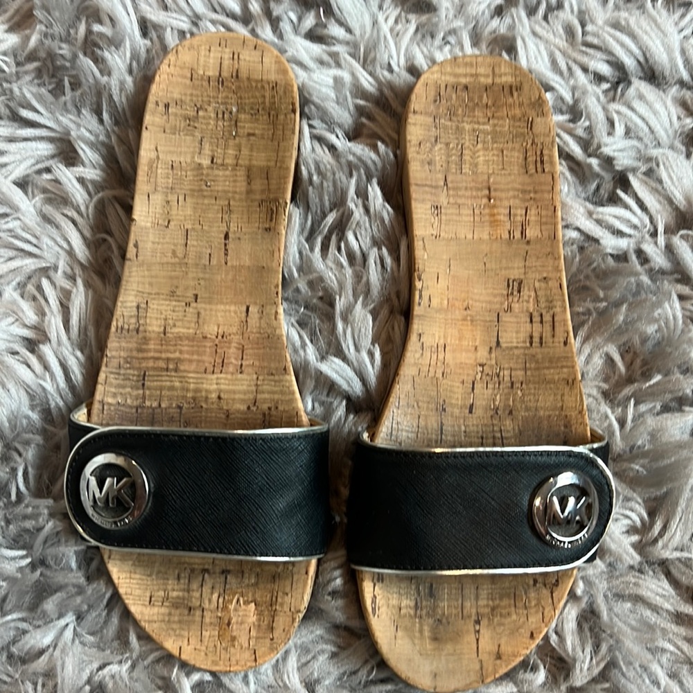 Michael Kors black slides size 7